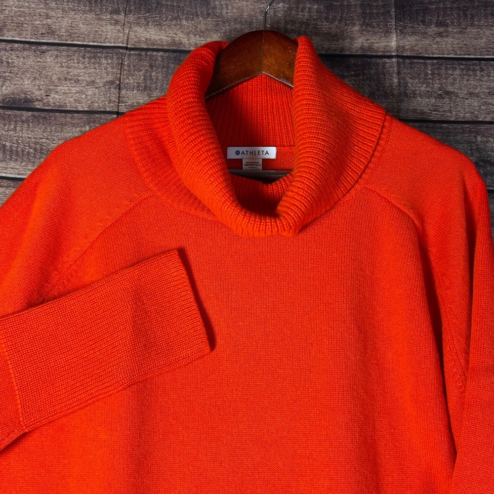Athleta Alpine Merino Wool Cashmere Turtleneck Sweater XL Relaxed Fit Red